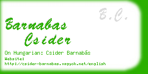 barnabas csider business card